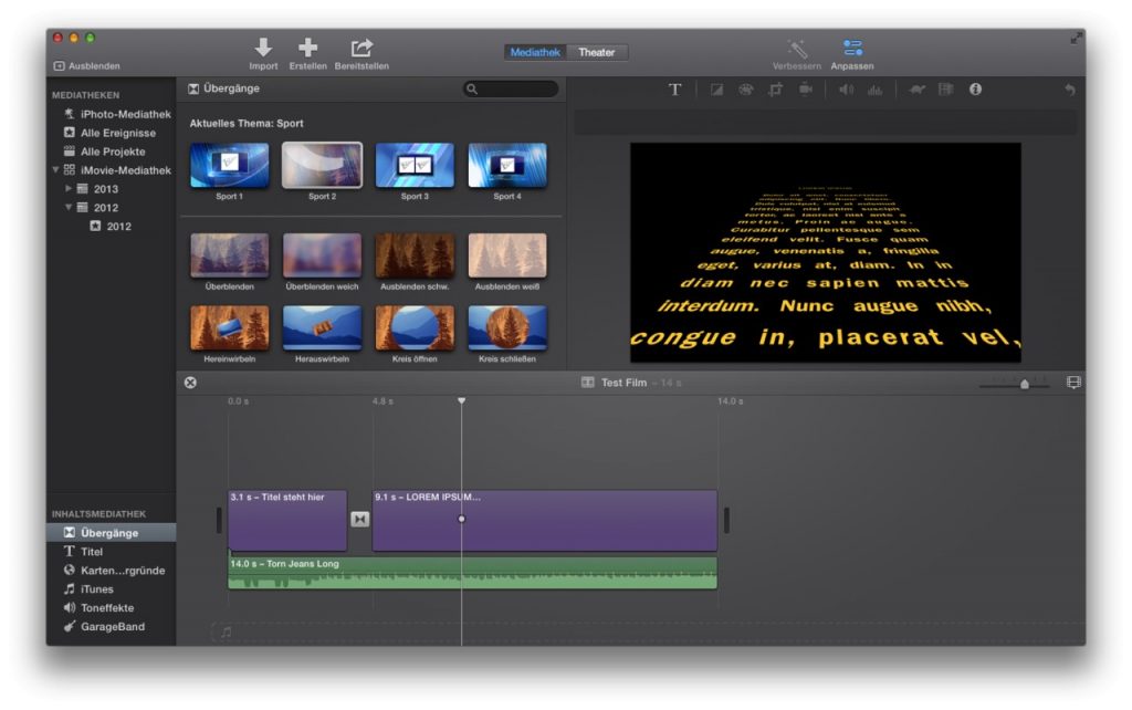 iMovie Screenshot