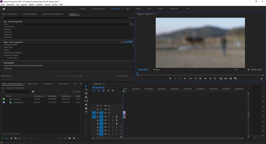Screenshot Adobe Premiere