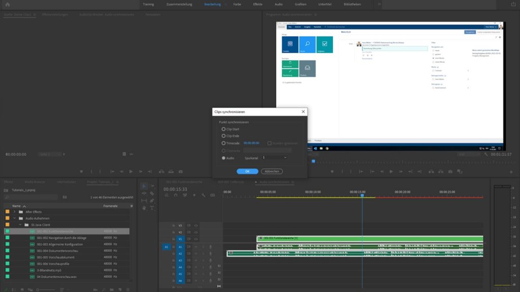 Screenshot Adobe Premiere