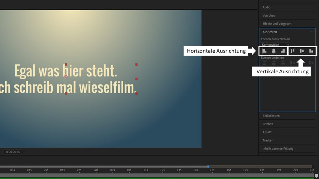 Ausrichtungs-Werkzeug in After Effects