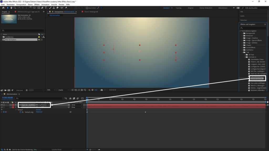 Effekt anwenden in After Effects