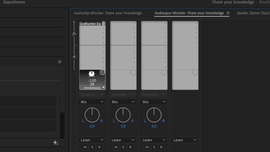 Audiospur-Mischer in Adobe Premiere