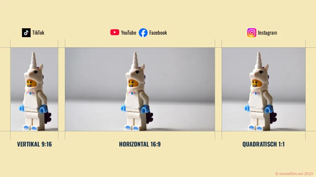 Das richtige Videoformat für YouTube, TikTok, Instagram und Facebook Videoformat für TikTok, YouTube, Facebok und Instagram