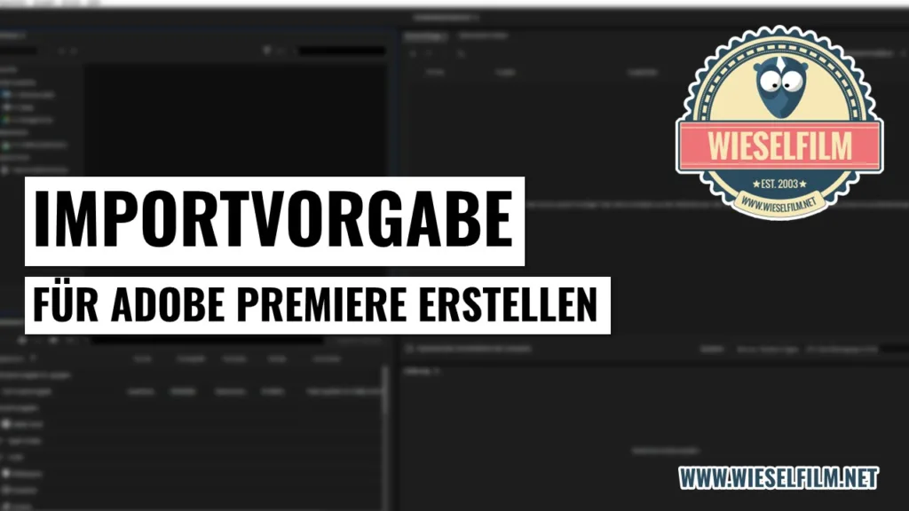 Importvorgabe fuer Adobe Premiere