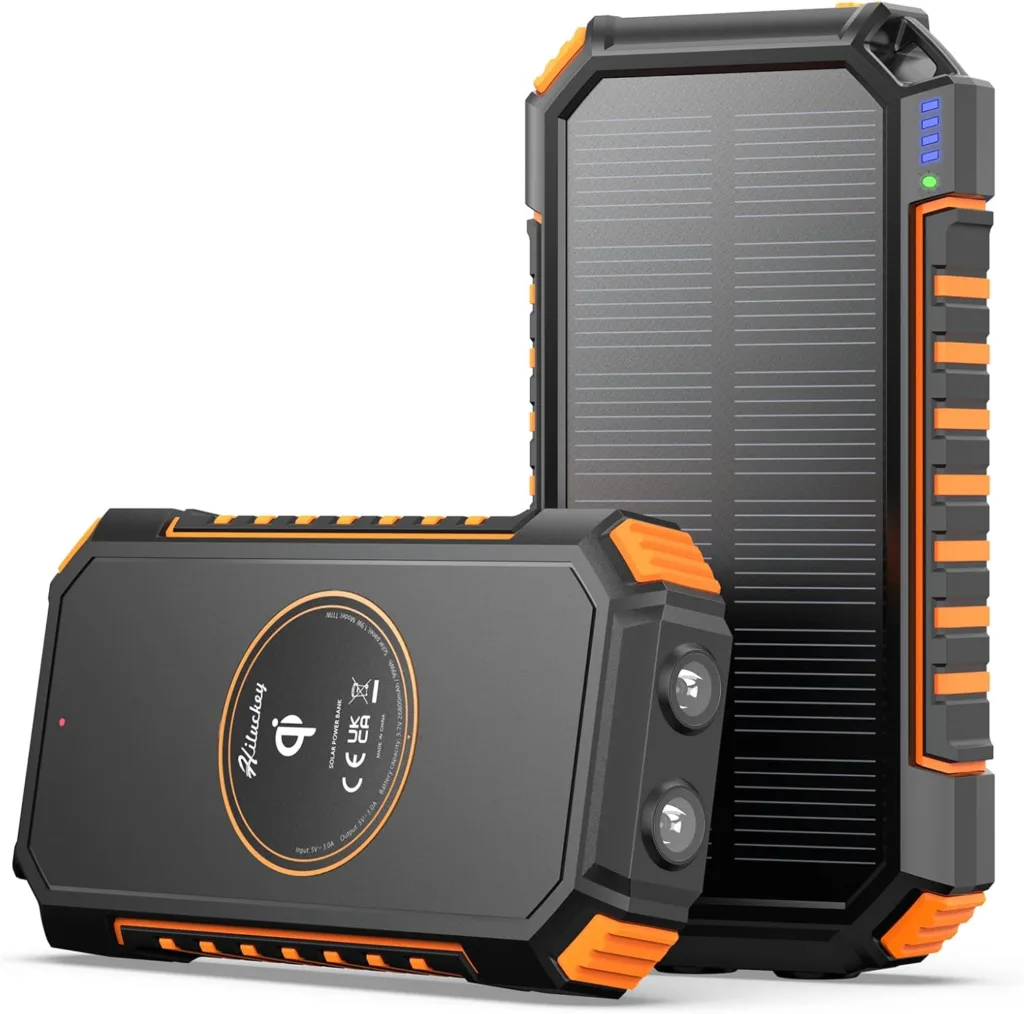 Welches Zubehör du fürs Filmen mit dem Smartphone im Urlaub wirklich brauchst Hiluckey Solar Powerbank zum Aufladen mit Sonnenenergie
