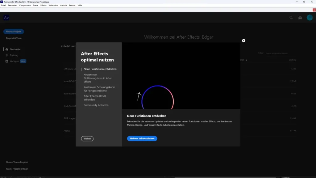 After Effects hat auch ein Update bekommen