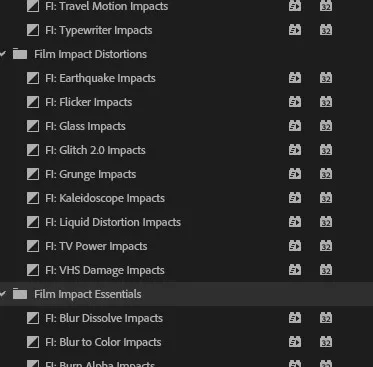 Die neue Film Impact Bibliothek in Adobe Premiere 25.5