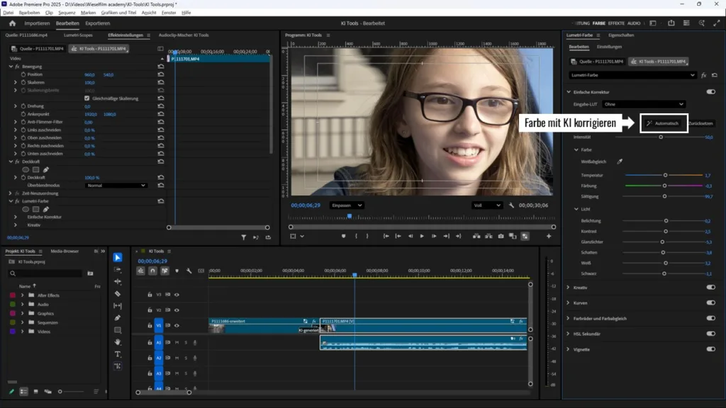 Farbe automatisch korrigieren