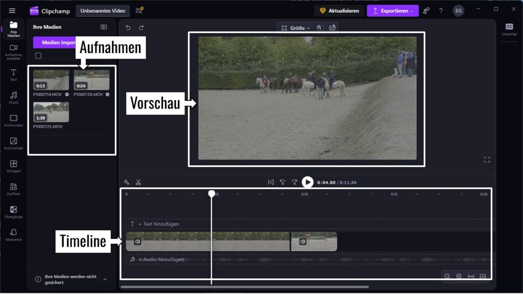 Video schneiden in Microsoft Clipchamp